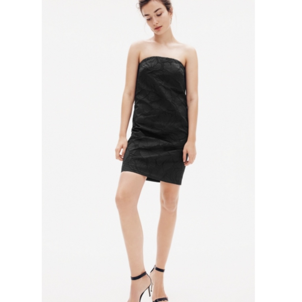 J Crew Black Floral Embossed Convertible Dress - Picture 2 of 6